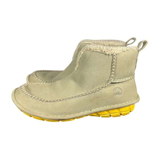 Crocs Men/Women Winter Boots Size M5/W7 Beige Suede Fur Lined Slip-On Crocassin - Picture 4 of 12